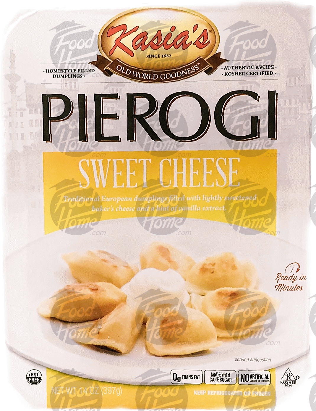 Kasia's  sweet cheese pierogis, pre cooked, frozen container Full-Size Picture